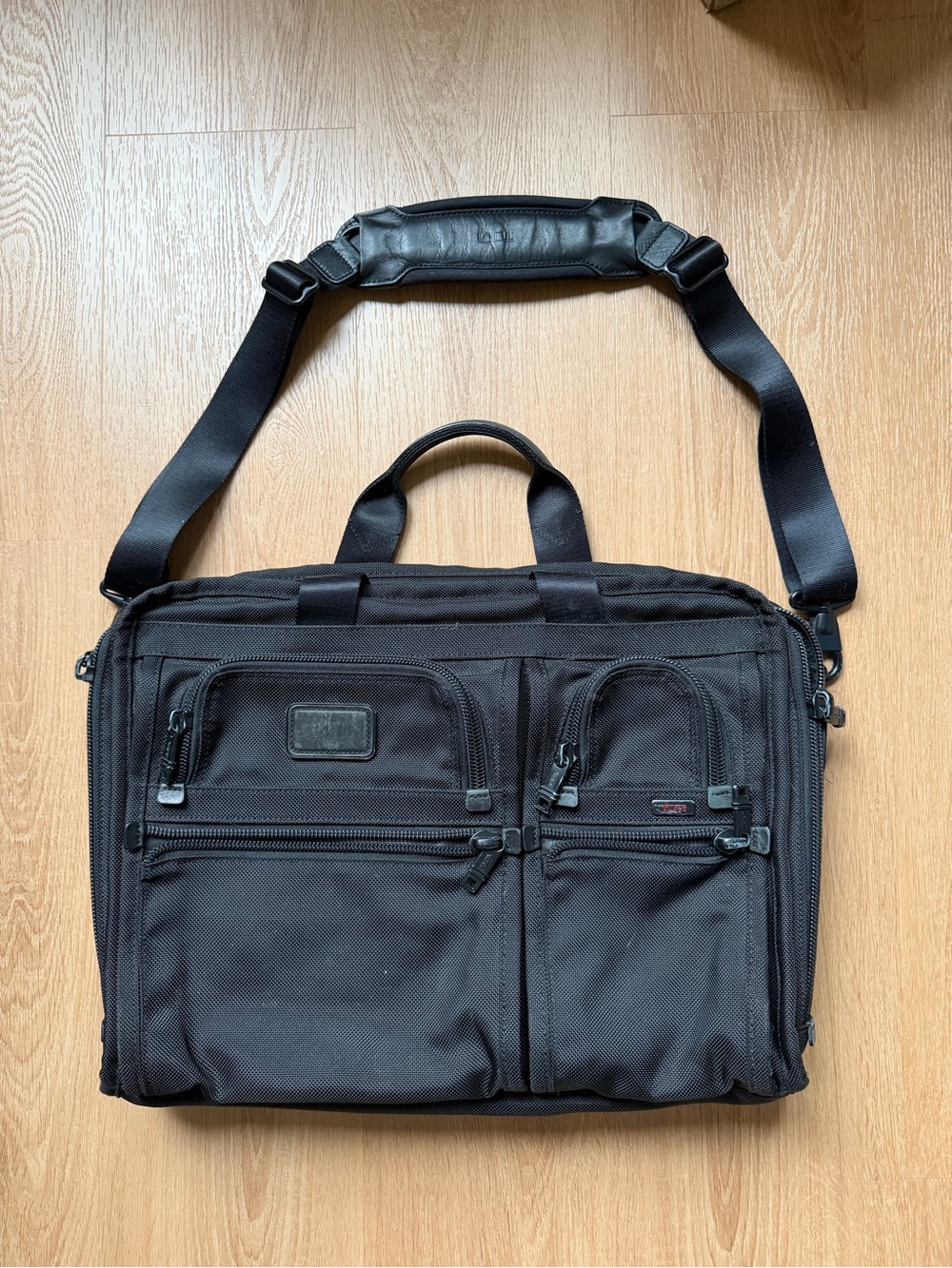 Tumi Black Nylon Laptop Briefcase with Shoulder Strap